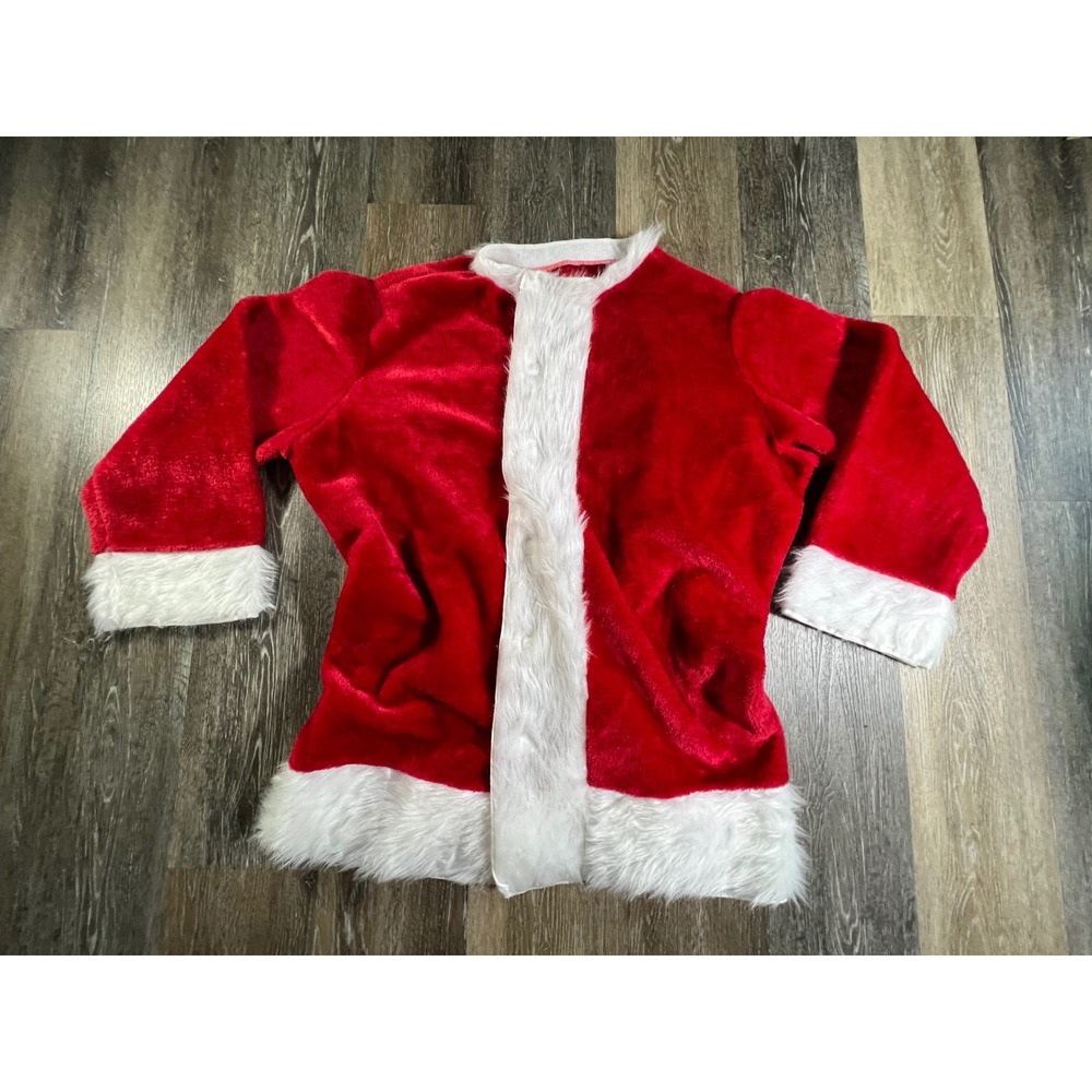 Dyno Santa Claus Costume Jacket Adult OS Red White Faux Fur Trim Plush Holiday